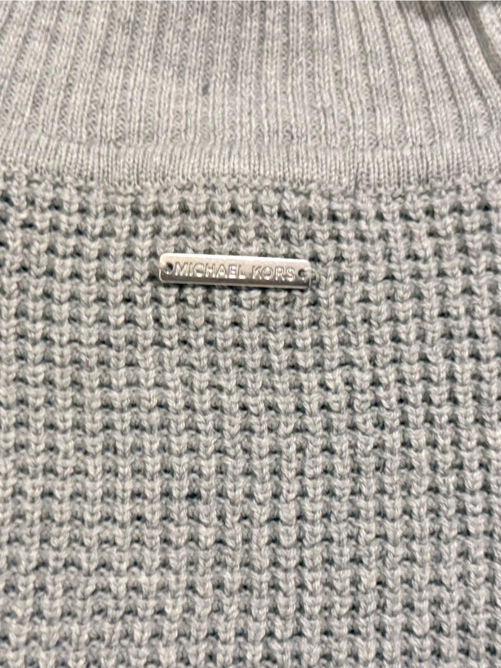 Michael Kors Light Gray Ribbed Turtleneck Sweater Size L - Picture 8 of 11